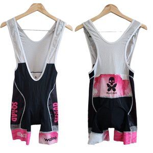 Betty Designs Butterfly Skull Squad Black Pink One Piece Padded Cycling Bib S